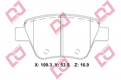 DJ PARTS bp2252 -  Комплект тормозных колодок, дисковый тормоз